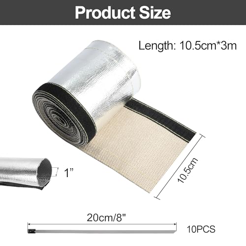 Heat Shroud Sleeve, 1” x 10FT Aluminized Hose & Wire Heat Shield - size: 1" I.D. x 10FT