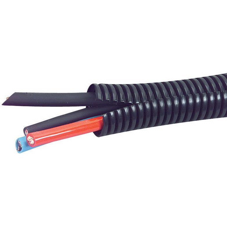 100 Feet 1/8" 3mm Split Wire Loom Conduit Polyethylene Tubing Black Color Sleeve Tube