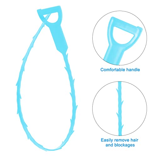 uxcell 3pcs 20 Inch Drain Hair Clog Remover Tool PP & 120 Inch Drain Cleaner Tool Sticks Stainless Steel Sewer Cleaning Hook Unclog Sink Unclogger for Toilet Bathtub Sewer, Blue - color: Blue, size: 120 Inch