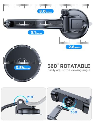 Tablet Holder for Car Dashboard, Windshield iPad Foldable Phone Stand Mount