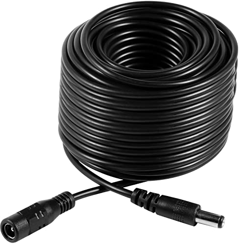 DC 12V CCTV Power Extension Cable 2.1x5.5mm, 20 Meters (65FT) - size: 20 meters (65 ft)