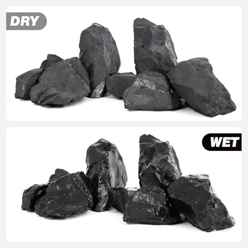Unocho Aquarium Stone Fish Tank Rocks 5lb Natural Rocks for Aquariums Aquascaping Landscaping Model Tank Decoration Vivariums Paludarium Miniature and Fairy Garden(3"-6"-4pcs) - size: 5LB(4pcs)3-6in.