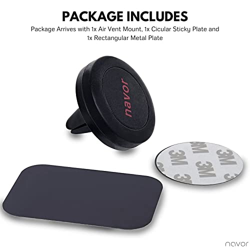Navor Universal Air Vent Magnetic Car Mount in Black for iPhones and Android Devices - color: Black(1 Pack)