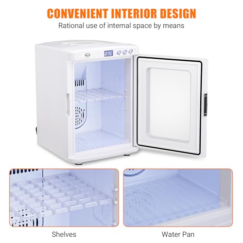 White 25L Reptile Incubator, Science Lab Incubator, Small Egg Hatching, 5-60℃ Cooling & Heating, AC/DC Dual Power, Portable for Home/Lab/Vehicle