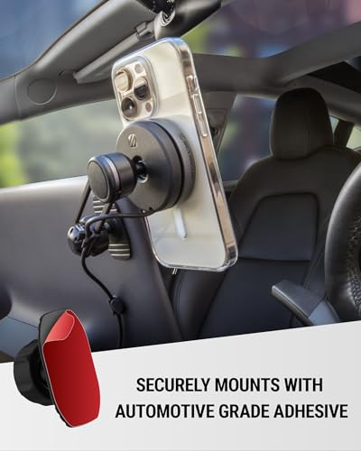Scosche Qi2 MagSafe Car Mount Charger, 15W Wireless Magnetic Phone Holder for Car Dash, Vent & Tesla Display, Secure Grip, 4ft Cable, Fast Charging Compatible with MagSafe iPhone & Samsung Galaxy S25 - style: Dash / Vent / Back of Display