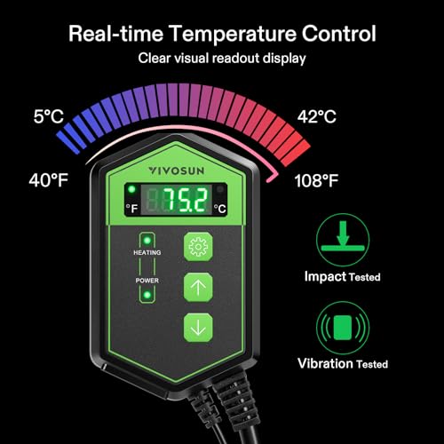 VIVOSUN Digital Heat Mat Thermostat Controller and Durable Waterproof Seedling Heat Mat 10" x 20.75" UL & MET-Certified Warm Hydroponic Heating Pad for Germination, Indoor Gardening