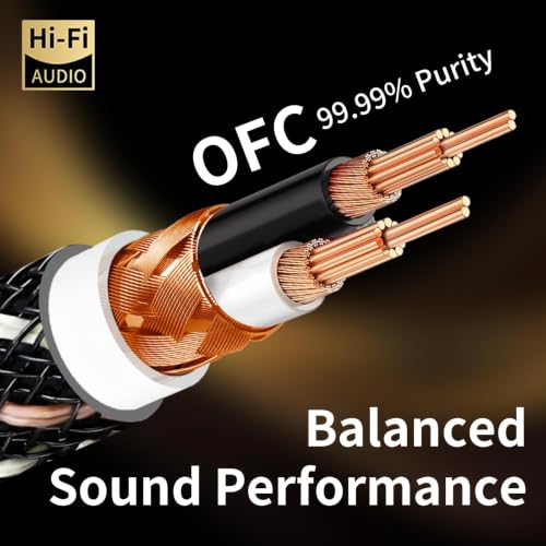 Audiophile HiFi 4.92ft Audio RCA Cables - 2RCA Male to Male - size: 4.92 ft