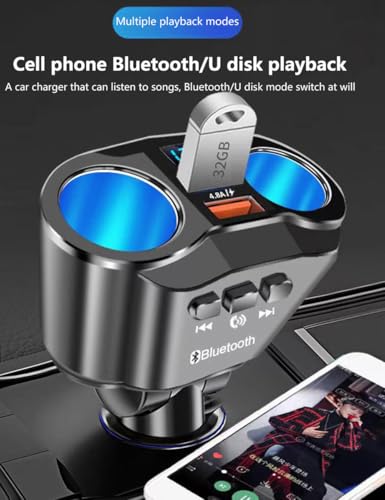 2-Socket Cigarette Lighter Adapter with Voltmeter