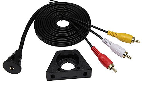 6 Feet RCA to 3.5MM AUX Panel Mount Cable 3RCA Male to 3.5mm Female AUX Audio AV Video Dashboard Panel Extension Flush Mount Cable for Car Boat Truck Yacht Motorcycle(2 M,3 RCA to 3.5mm) - color: 2M, 3RCA to 3.5mm