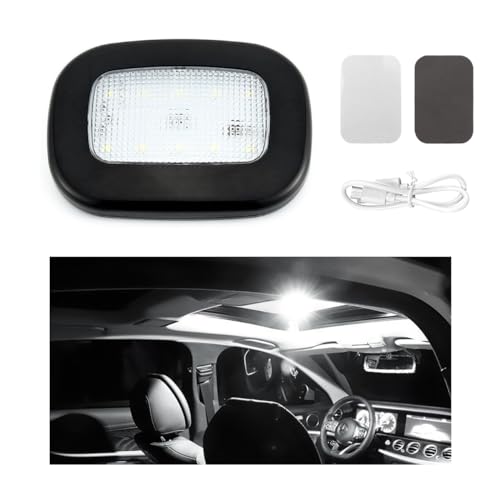 Ohleats Car Interior Ceiling Roof Lights, Magnetic Rechargeable USB Wireless Dome Lamp, LED Auto Map Reading Light Cover for Insider Roof Ceiling, Universal Car Accessories (Black) - color: Black