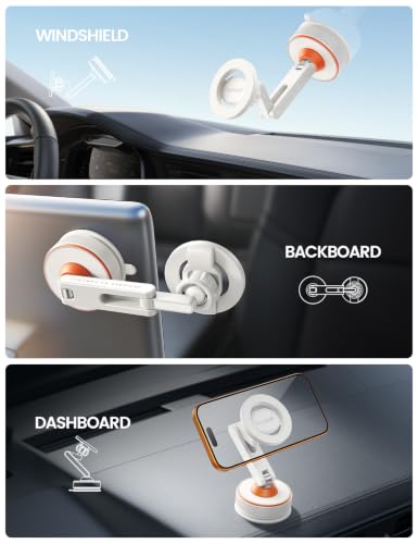 Lamicall Car Phone Holder Mount Ultra Nano Gel & 70+LBS Vacuum Suction Cup - color: White