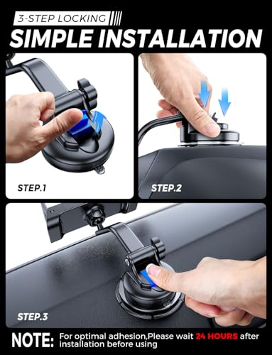 Tablet Holder for Car Dashboard, Windshield iPad Foldable Phone Stand Mount