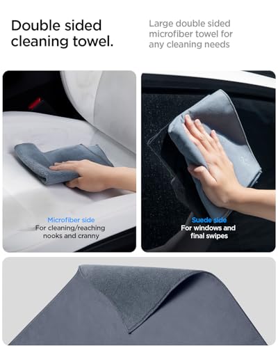 Spigen Car Interior Seat Cleaner & Stain Remover Kit & CyberCase for Tesla