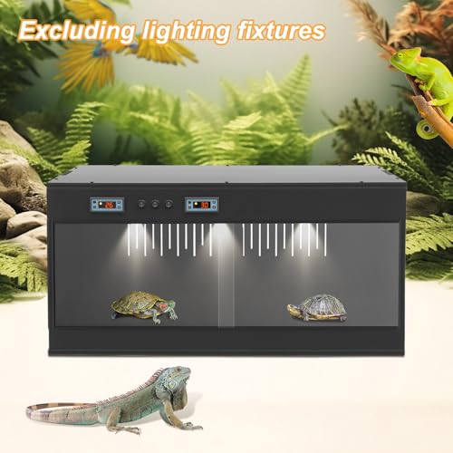 31.5*15.8*15.8 inches PVC Reptile Tank, Reptile Terrarium for Ball Python Bearded Dragon Snake Gecko, Reptile Terrarium Lounge Habitat with Glass Sliding Door & Top Screen Ventilation (Black) - color: Black