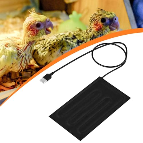 Reptile Heating Pad Pet Warming Mat Electric Blanket Flexible Cushion USB Plug Suitable for pet Terrarium Indoor breeding Living Room, Style A