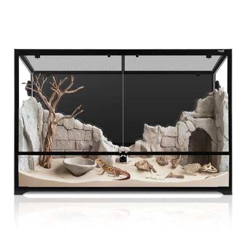67 Gallon Reptile Tank Large Full Glass Terrarium, Bearded Dragon Tank Front Opening Reptile Enclosure Cage with Anti Escape Ventilated Top Lid for Snake Gecko Lizard Turtle 36''x18''x24''