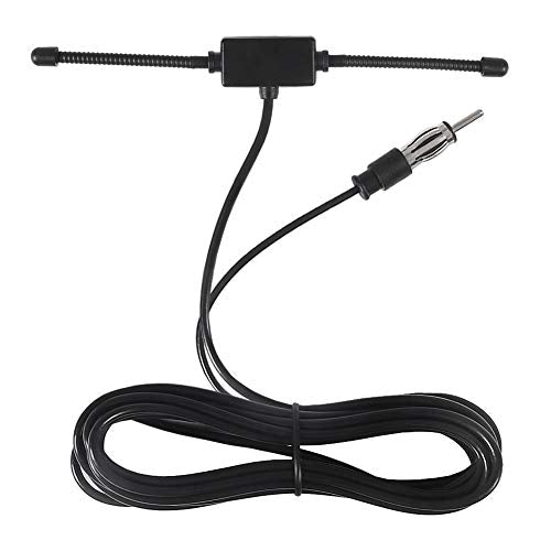 Universal Car Stereo AM FM Dipole Antenna,Hidden Adhesive Mount AM FM Radio Antenna for Vehicle Car Truck SUV Radio Stereo Head Unit Receiver Tuner,10 feet Cable DIN Plug Connector (Male)