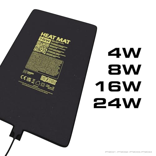Exo Terra Heat Mat – Self-Regulating Reptile Heating Pad for Terrariums, Conductive Source for Reptiles & Amphibians, Fast Warm-Up, Safe & Energy Efficient, Even Distribution 16W