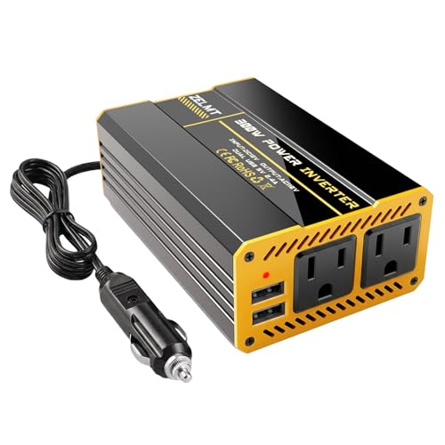 300W Car Power Inverter - DC 12V to 110V AC Car Plug Adapter