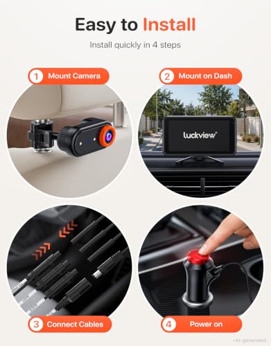 LUCKVIEW BM2PRO Dual Car Camera Baby Monitor for 2 Kids - color: Orange