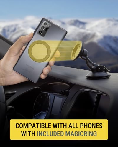 Scosche MagicMount™ SMSWD Magnetic Phone Holder for Car Dashboard/Windshield, MagSafe Stand, Suction Cup Phone Mount Compatible with iPhone 16 15 14 13 12 Series, Mag Safe Case & All Cell Phone - size: 1 Pack, style: Window / Dash Suction