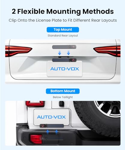 AUTO-VOX 6 Inch Solar Backup Camera Wireless, 1 Minute Easy Install