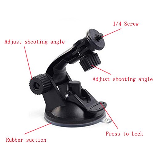 Action Camera Car Suction Cup Mount+ Tripod Adapter for GOPRO Hero 6/5/5 Session/4 Session/4/3+/3/2/1, and Other Action Camera