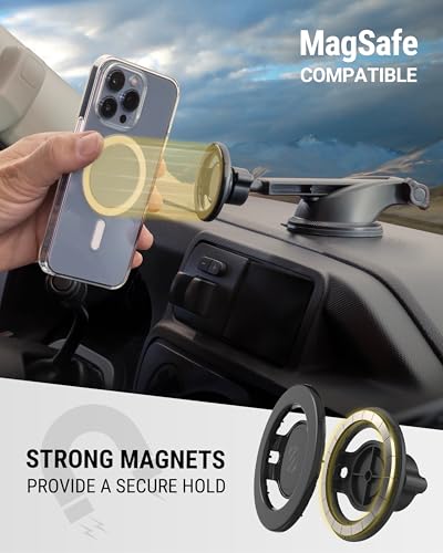 Scosche MagicMount SMSWDEX MagSafe Car Mount, Magnetic Phone Holder for Car Windshield/Dashboard, Suction Cup Phone Mount Compatible with iPhone 16 15 14 13 12 Pro Max Plus Mini Mag Safe Accessories - size: 1 Pack, style: Window / Dash Extendo Suction