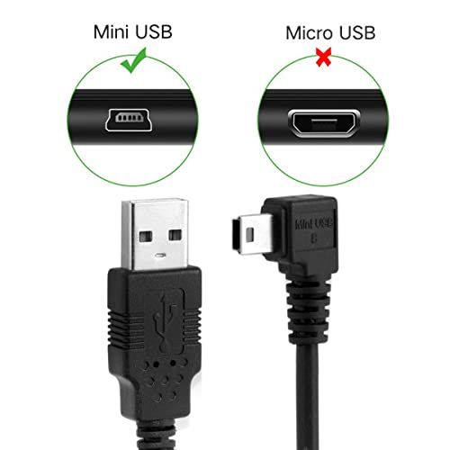chenyang Mini USB Cable USB 2.0 Male to Mini USB 5 Pin Male 90 Degree Left Angled Charging Data Transfer Extension Cable 5.0M for Dash Cam/GPS/Microphone - color: Left Angled, size: 5.0M