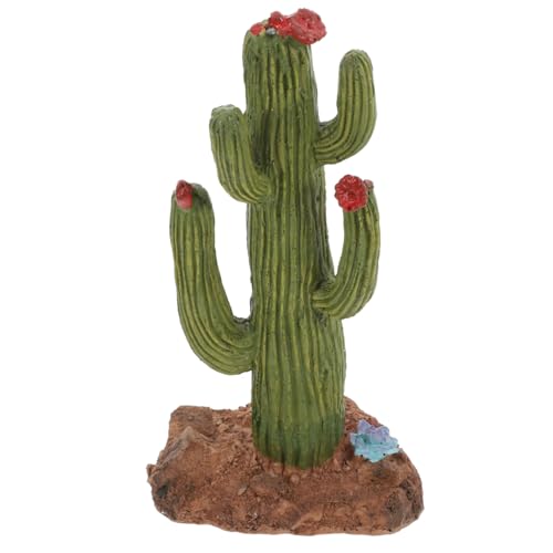 IMIKEYA Artificial Cactus Plant Small Terrarium Decor Resin Desert Diorama Project Fake Cactus for Sand Table Landscape Scene Reptile Habitat Decoration
