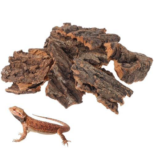 14Pcs Natural Cork Bark Reptile Bark Decor and Hideout 5.11X2.95In Climbing Platform for Leopard Gecko Snake and Lizard Habitat Accessories