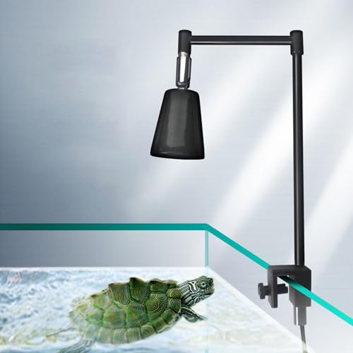 Reptile Lamp Light Stand, Adjustable Height Multi Angle Rotation Reptile Lamp Stand Strong Fixing Easy to Assemble Stable for Lizards for Brooder Boxes (US Plug 110V)