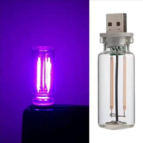 USB Night Light, Ambient Lighting car Led Light, led Light Bulb with Flexible Neck Plug in USB Automotive Night Light,for Car (Purple) - color: Purple