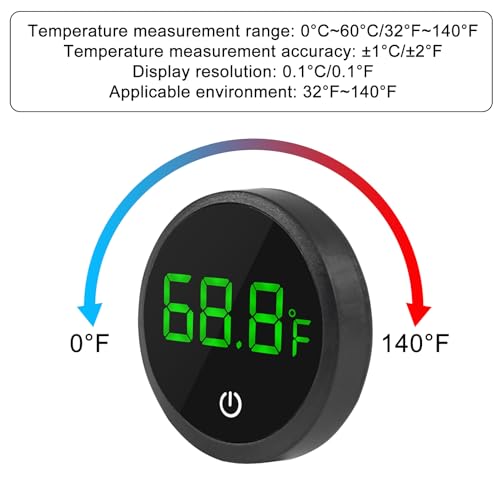 ACEIRMC 4pcs Fish Tank Digital Thermometer Accurate LED Display to ±0.9°F Tank Thermometer Aquarium Temperature Measurement Suitable for Fish, Axolotl, Turtle or Aquatic