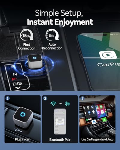 OTTOCAST Mini Cube 3.0 Wireless CarPlay & Android Auto Adapter 2026– Plug & Play, Fast Auto-Reconnect (Sliver) - color: Silver, size: USB A