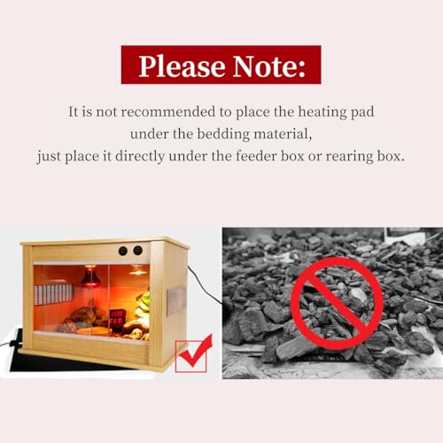 110 to 120V 5W Reptile Heating Pad, Waterproof Under Tank Heater Thermostat, Multifunctional Reptile Heat Mat with Temperature Adjustment Switch for Turtles, Lizards, Frogs - size: 5W