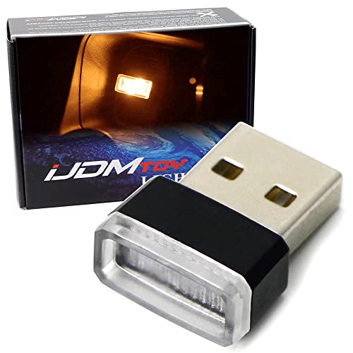 iJDMTOY USB Mini LED Car Interior Ambient Atmosphere Accent Lighting Kit - color: Amber