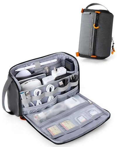 Smasrob Electronics Organizer Travel Case, Tech Bag Charger Pouch, Gray - color: Gray