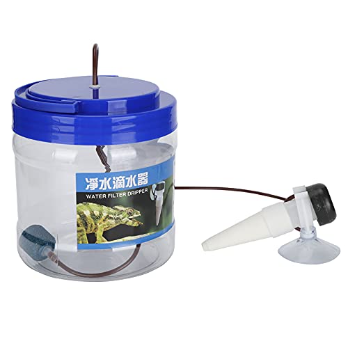 Reptile Water Dripper Kit, Reptile Drinking Feeder with Filtering Effect Easy Controlling Drip Rate Suitable for Geckos Lizards 1300ML Water Storage Bottle
