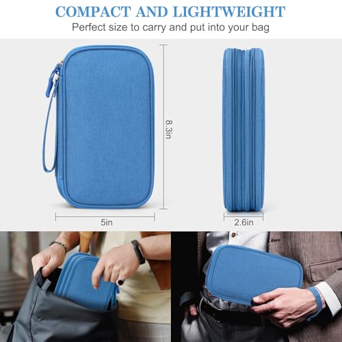 FYY Electronic Organizer, Travel Tech Pouch Bag, Medium, Cyan - color: Cyan, size: 8.3 x 5 x 2.6 inches