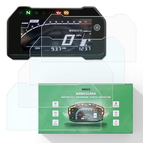 Nano Glass Motorcycle Dashboard Screen Protector for Yamaha YZF-R7 2022-2025 (4-Pack: 2 Ultra Clear + 2 Anti-Glare) TFT Display Saver, Scratch Resistant