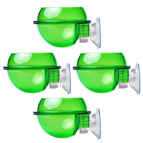 4pcs Reptile Feeder Bowls with Suction Cups, Wall-Mounted Lizard and Gecko Feeding Dish Set, Anti-Escape Terrarium Water and Food Basin for Chameleons and Small Reptiles
