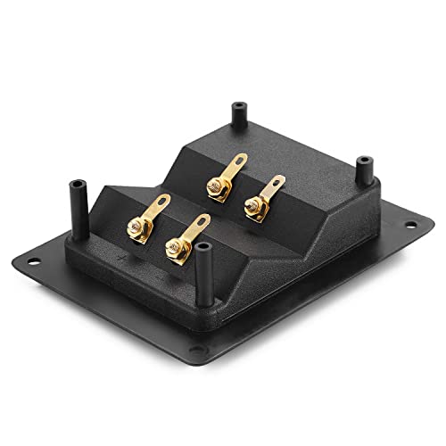 Facmogu 2PCS Rectangle 4-Way Speaker Terminal Box, Gold-Plated Terminal Cup - color: 4-way Rectangle