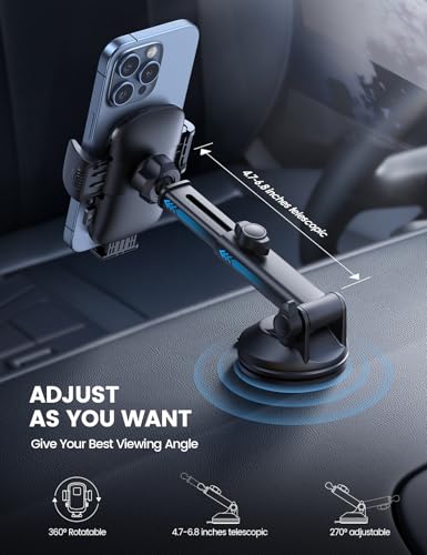 Lamicall Car Phone Holder Dashboard Vent Windshield 70 LBS Suction 3-in-1 - color: NEW Upgraded - Lucite black