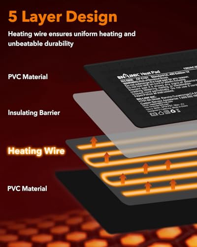 BN-LINK Reptile Heat Pad 8"X12" 16W for 30-40gal Under Tank Terrarium Heating Mat Waterproof for Turtle, Lizard, Frogs, Snake, Hermit Crab - size: 8" X 12"