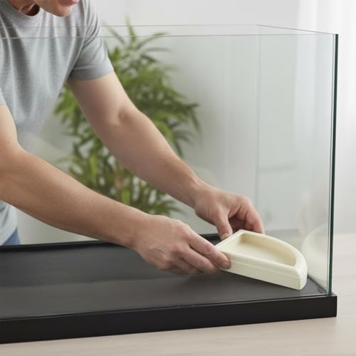 Split Design Reptile Bowl Multi-Functional Corner Reptile Food Bowl Material Terrarium Accessory, S - size: S