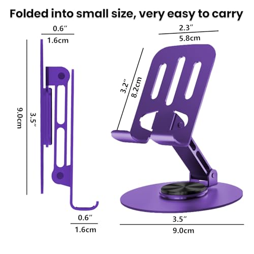 Universal Metal Cell Phone Stand, Purple - color: Purple