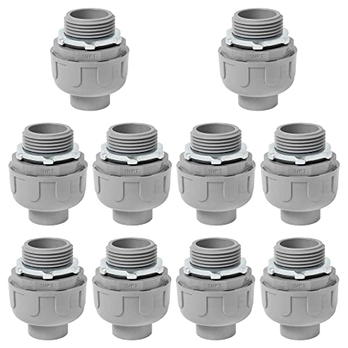 (1" Conduit Coupling 10 Pack) Yariwiz 1 inch Plastic Liquid Tight Conduit Coupling - style: 1" Straight-10 Pack