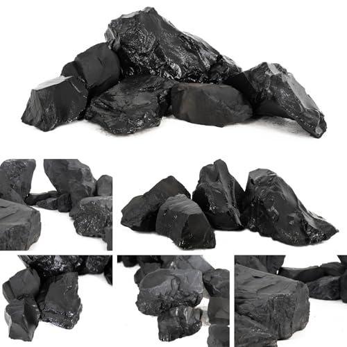 Unocho Aquarium Rocks 10lb Fish Tank Stones Black Rocks for Aquarium Aquascaping Fish Tank Decoration Reptile Basking Platforms Paludarium Bonsai Vivariums(3"-7"-7pcs) - size: 10LB(7pcs)3-7in.