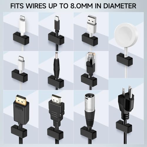 8 Pack Magnetic Cord Holder, Large Cable Clips, Strong Magnet Cable Holder